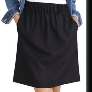 J. Crew Black Elastic-Waist Skirt